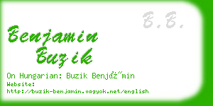 benjamin buzik business card